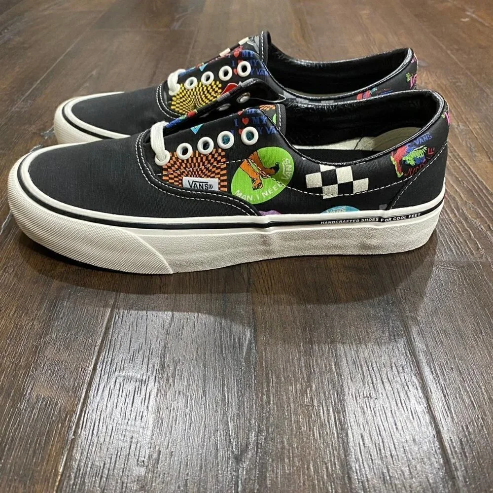 VANS Era sf V66 Black/Multi Graphic Print Sneakers Size‎ 9 Women
